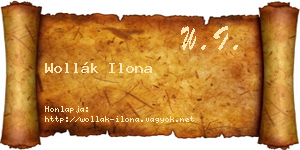 Wollák Ilona névjegykártya